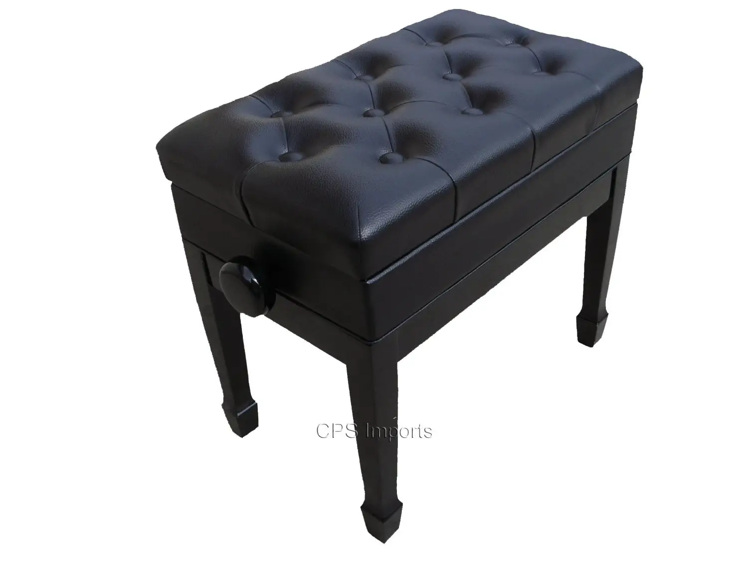 Ebony Leather Adjustable Artist Piano Bench (By CPS)