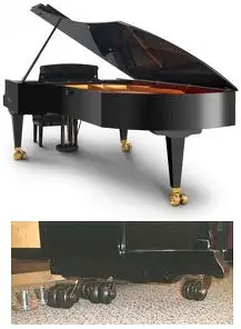 Black AIEX 4pcs Piano Casters Cups Upright Piano Caster Felt Bottom Slip-Proof Piano Wheel Coasters for Piano Bottom Wheel Floor Protectors