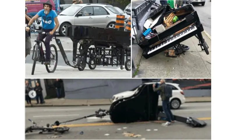 Bicycle piano crash