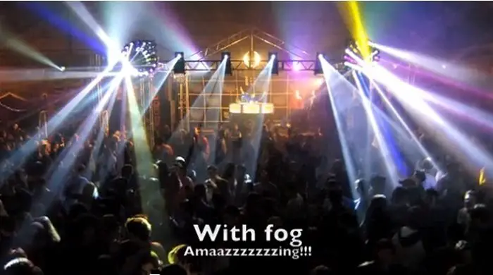 DJ lighting with fog