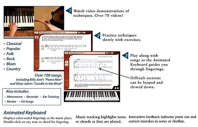 emedia piano and keyboard method features
