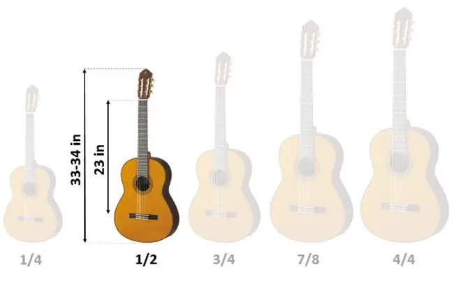 half (1/2) guitar size