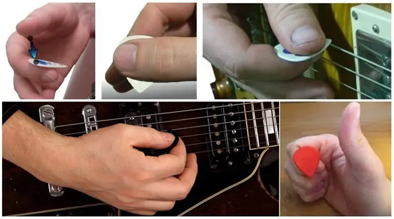 how to hold a guitar pick