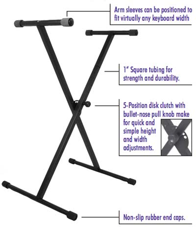 on-stage classic single-x keyboard stand