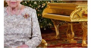 Queen Elizabeth gold piano