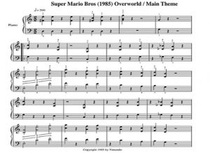super mario brothers theme song sheet music