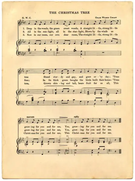 Vintage Christmas sheet music Christmas tree