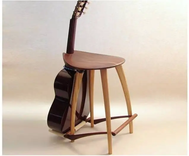 wooden guitar stand stool